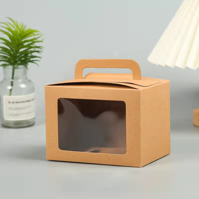 Kraft Paper Cookie Baking Candy Słodkie opakowanie na prezenty Przezroczyste przezroczyste okienko z PVC